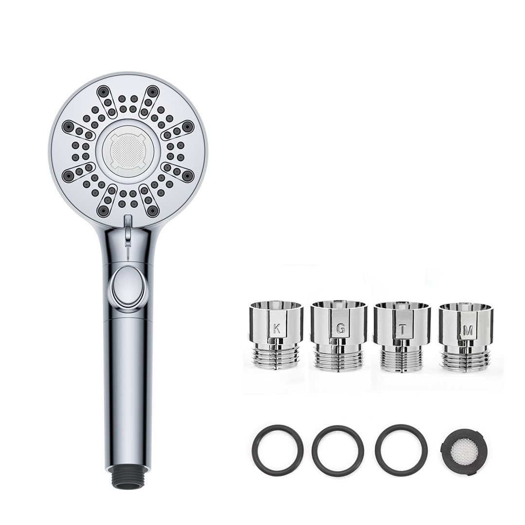 KSM-FC-KC4P KDF-55 + Calcium Sulfite + Vitamin C Triple-Media Shower Filter Replacement Cartridge - Quanzhou Keshiman Sanitaryware Source Factory Wholesale (BPA-Free Food-Grade PC Shell + 5μm PP Cotton Sleeve, Custom Private-Label Multi-Pack Blister or Color Box)