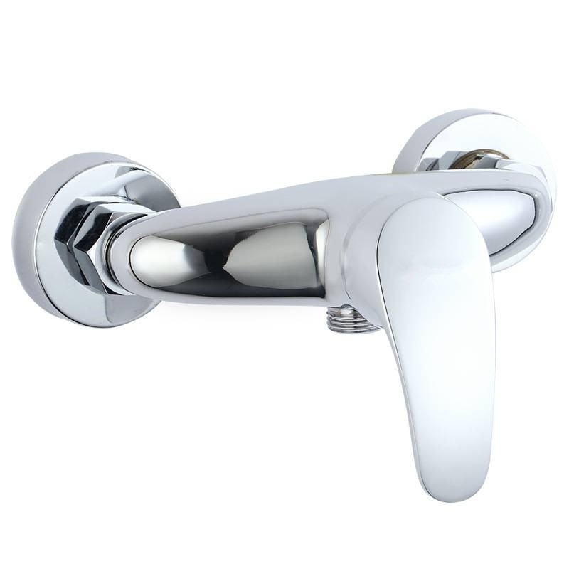 KSM-SS-WM01 Solid Brass 6-Layer Mirror Chrome Exposed Shower Hot & Cold Mixing Valve - Quanzhou Keshiman Sanitaryware Source Factory Wholesale (One-Piece Gravity-Cast Thickened Solid Brass, 6-Layer Mirror Chrome (24h Acid Salt Spray Passed))