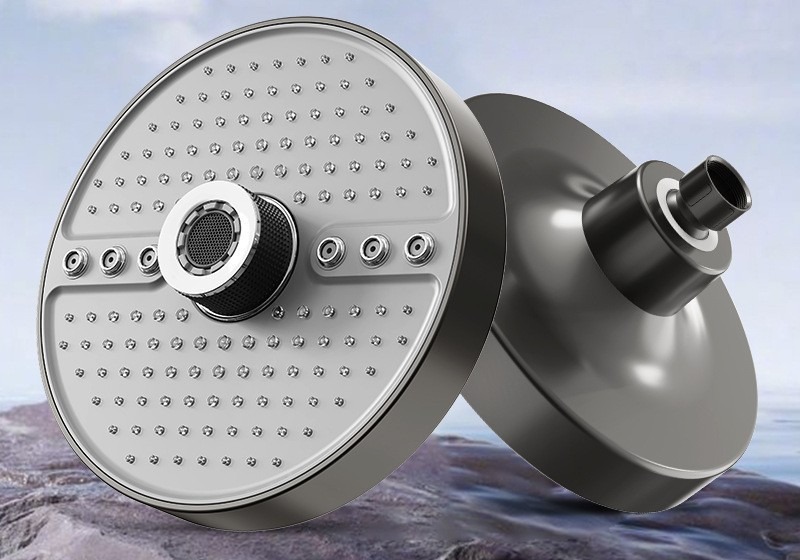 KSM-SS-OH07 7-Inch Round 5-Mode Liquid Silicone Self-Cleaning High-Pressure Rain Overhead Shower Head (ID 1073297792216)