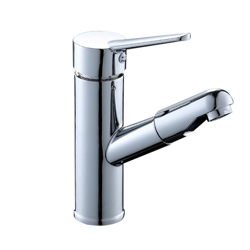 KSM-BF-CP03 Mirror Chrome Solid Brass & 304 Stainless Compact Pull-Out Basin Mixer Faucet (ID 649964000821)